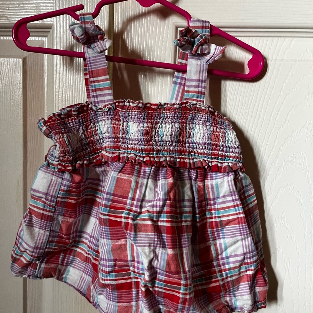 Plaid Baby Dress with Ruffle Straps